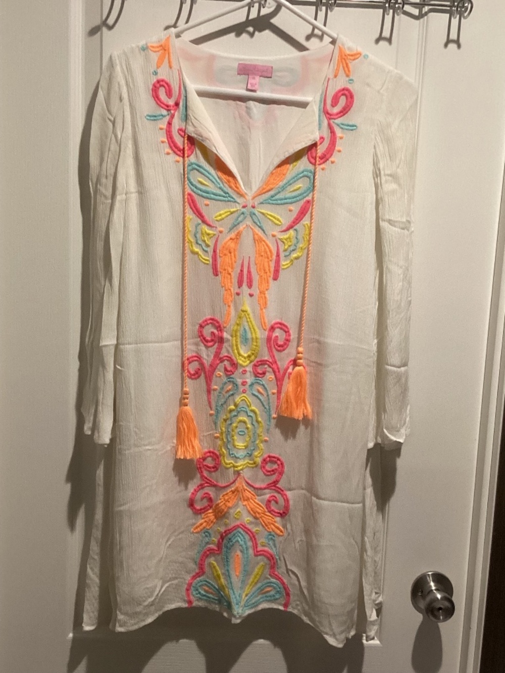 Women’s Lilly Pulitzer “Ellie” Embroidered White Tunic Dress - Size XS